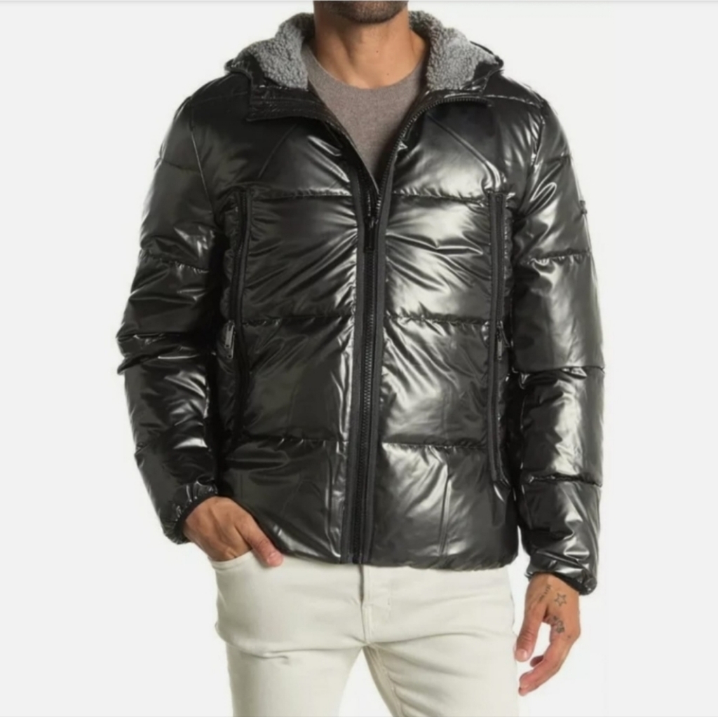New Michael Kors Size Xl Gunmetal Gray Hooded Men's Puffer Jacket Msrp $225